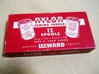 12 Vintage Wooden Spools Leeward Nylon Sewing Thread In Original Box