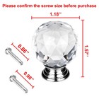 30mm Dia Crystal Glass Drawer Knobs Cabinet Pull Handle New Round Clear