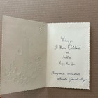 Vintage Mid-century Christmas Card Candle Trio Ornaments Embossed 