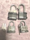 Heavy Duty Vintage Padlocks Lot Of 4 With Keys Works Great