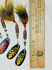 6 Asst Mepps Black Fury Comet Spinners Used  Fishing Lures Sz 1 And 3
