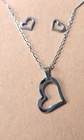 Stainless Steel Heart Necklace 18    Earring Set Women s Jewelry Gift Box