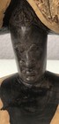 Vintage Hand Carved Ebony Wood Face Bust  Sculpture Tanzania Africa 6   x4   