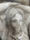 Hand Carved Beige Marble Fireplace Mantel With Carved Women Columns