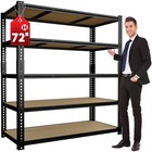 5-tier Heavy Duty Metal Shelving Unit Garage Shelves Utility Rack Adjustable