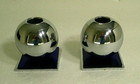 Art Deco Chase Chrome Bubble Candlestick Holders Pair  17063
