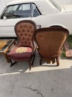 Victorian Antique Parlor Chairs Set Of 2 Ornate Wood Embroidered Upholstery