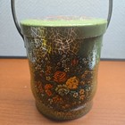 Vtg Mcm Designed By Daher Floral Tin Lidded With Handle Made In England