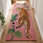 Forest Walking Tiger Design Tufted Runner Rug For Corridor Artistic Tiger Motif