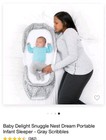 Baby Delight Grey Snuggle Nest Dream Portable Infant Sleeper Bed