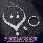  Bridal Wedding Jewelry Set Silver Rhinestone Prom Necklace Earring Bracelet 