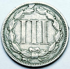 1868 Philadelphia Mint Three Cent Nickel Coin