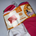 New 10 Pairs Hanes Girls  No Show Ez Sort Sock Matching - Large 4-10