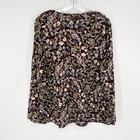 J Jill Xl Extra Large Purple Floral Pima Crew Neck Long Sleeve Tee Top