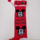 Vintage Disney Mickey Mouse Knit Christmas Stocking Red White Green Holiday