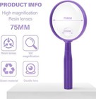 Magnifying Glass 10x 30x Handheld Reading Magnifying Glass 75mm Shatter Resista 