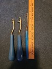 3 Vintage Bent Latch Hook Tools Rug Crochet Needle Craft