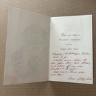 Vintage Mid-century Christmas Card Santa Claus Holding Holly Chain