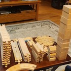 Wooden Train Track Large Lot W  Straight  Curved  Switch Pieces   Grindstone