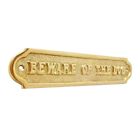 Beware Of The Dog Solid Brass Sign Embossed Letters Screws Included 8 1 2 