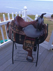 15   Sqh Big Horn  184 Southwest  Leather   Cordura Western Barrel  trail Saddle