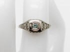 Antique 1920s  1500 Natural Aaa    Alexandrite 18k White Gold Filigree Ring