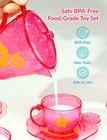 Pretend Play Tea Party Set For Kids - 33pcs Mini Kitchen Food   Dessert Toys    