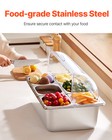 Countertop Food Serving Display Container 6 Pan Condiment Dispenser With Lid
