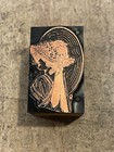 Printing Letterpress Print Block Antique Copper Woman In Fancy Hat Fashion  3014