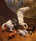 Lot 8 Vintage Horses With Saddles Plastic Toys 8  W Horse Toy Collector Decor