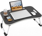 Foldable Lap Desk For Laptop   Writing - 23 Inch Bed Tray Table With Cup Hold   