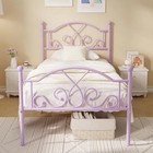  Bed Frames  Modern Size Metal Bed Frames For Kids Girls  No Box Twin Purple