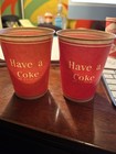 Drink Coca Cola - Have A Coke 9oz Wax Paper Cups Pair New Original 1960 s