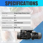 220v 58 Cfm 5 5 Hp 220v 3 Phase Rotary Vane Vacuum Pump For Food Industry