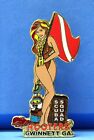 Hooters Girl Diver Red Redish Blonde Hair Gwinnett Ga Scuba Squad Flag Pin  