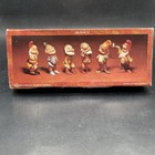 Vintage Set 6 Gnomes Elves Dwarfs Figures Made In Hong Kong Ornaments 1950s