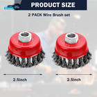 2 Pcs 2 5 Inch Wire Cup Brush For 4 1 2 Angle Grinder Wire Wheel Cup Brush