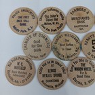 11 Wooden Nickels Starter Lot American Coin Vintage Ads Travel Collection Rare