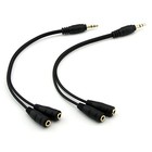  2-pack Gold Plated 3 5mm Stereo Jack Splitter Cable Adapter 4 X 0 3 X 1 Inches