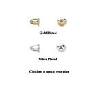 Stick Pin  Silver Or Brass Gold 6  Long 18 Gauge Hat Pin With Clutch
