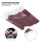 16pcs Crochet Hooks Set  0 5mm - 2 5mm Knitting Needles Small  Brown 
