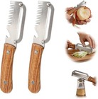 2 Pcs 3-in-1 Multifunctional Vegetable Peeler With Wooden Handle julienne Slicer