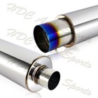 N1 Style 4  Burnt Tip Stainless Weld On Exhaust Muffler 2 5  Inlet Universal