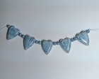 Blue Heart Beads Granite Finish 13x18  Czech Glass Top Drill W  6mm Druk Beads