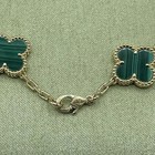 Vc  Arpels Vintage Alhambra Malachite 10 Motifs 18k Gold Necklace