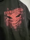 Disturbed Button Up Mens Short Sleeve Shirt Xl Black   Red Large Logo On Back 