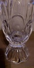 Beautiful Vintage Bohemian Czech Frosted   Clear Glass Draped Toscano Vase Used