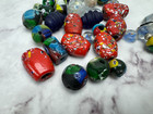 Vintage African Trade Beads Mixed Lot Of 38 Multi-colored