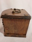 Vintage Mid Century 8 Wood Cork Drink Coasters  Wooden Storage Box Holder