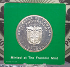 1978 Panama Proof  925 Silver One  balboa  Coin Franklin Mint Carded  ec1 Ecc c